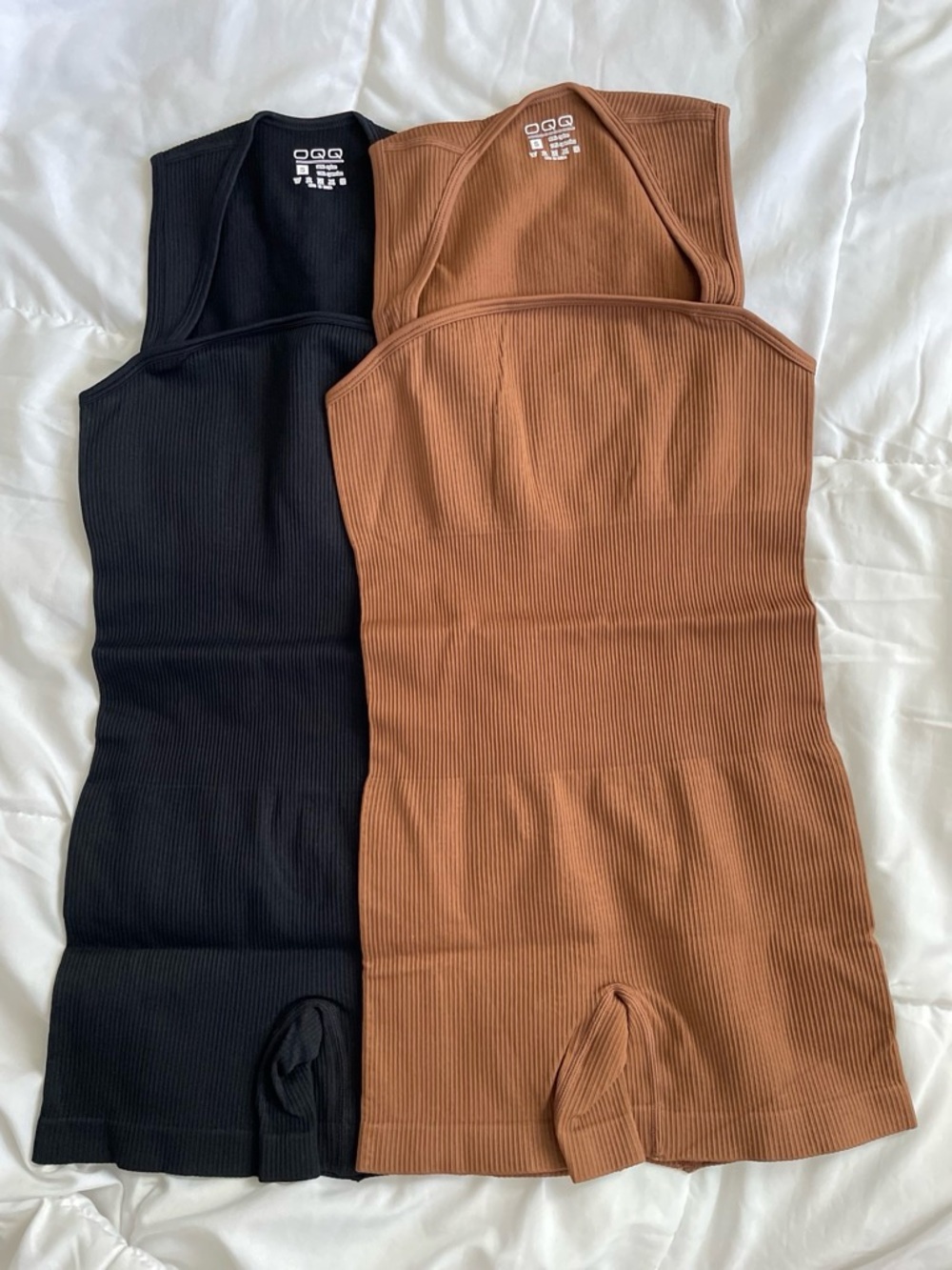 Ribbed Sleeveless Women’s Rompers- Black & Brown